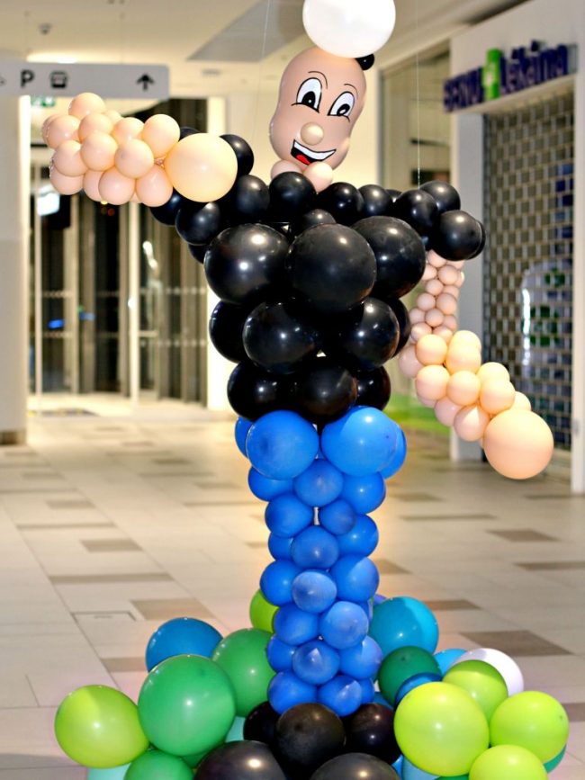Postava z balónků - Pepek námořník - balónková výstava podmořský svět