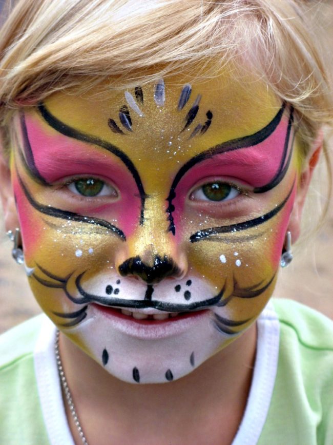 Krásný tygřík malování na obličej