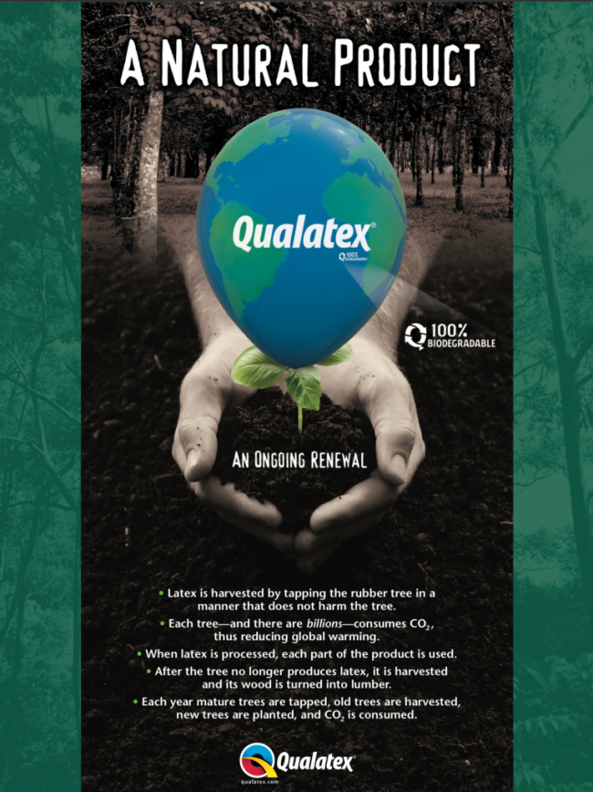 A natural product, go green, Qualatex