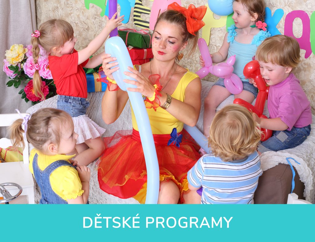 Zábavné programy pro děti - balónková dílna, klaun, malování na obličej a další dětské programy na firemní akce a oslavy narozenin.
