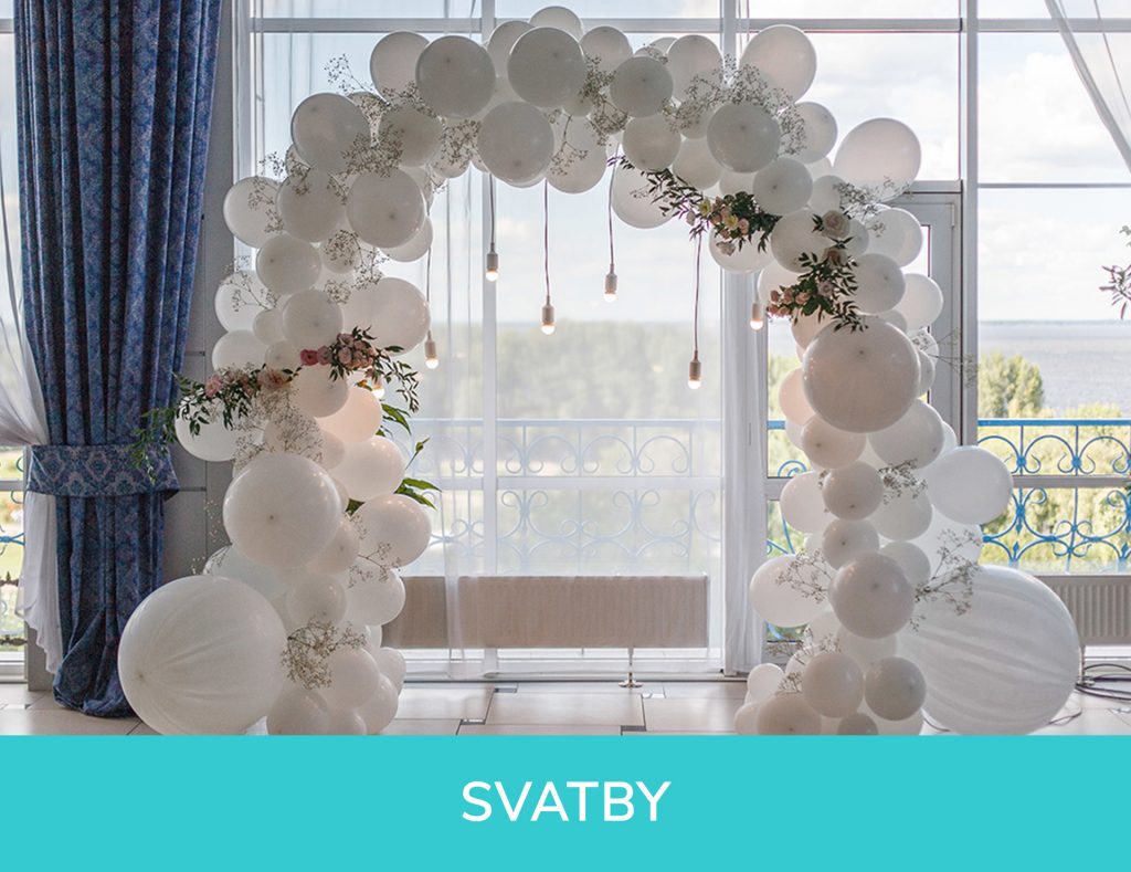 Svatební nabídka balónkových dekorací, Luxusní balónková dekorace na svatební příležitosti